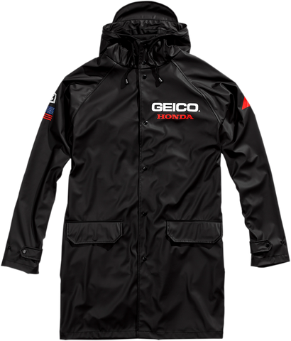 100% Geico™ Hooded Raincoat Slicker - Black