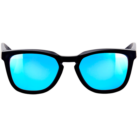 100% Hudson Sunglasses - Black - Blue Mirror 61028-019-75