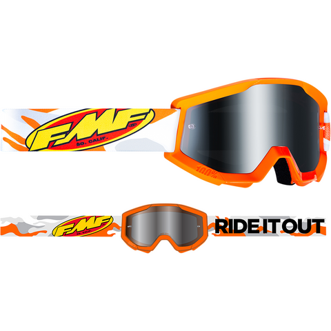 FMF VISION Youth PowerCore Goggles - Assault - Gray - Silver Mirror F-50500-252-09