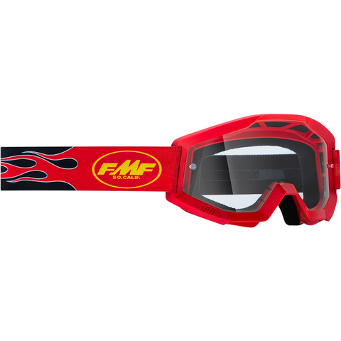 FMF VISION Youth PowerCore Goggles - Flame - Red - Clear F-50500-101-03