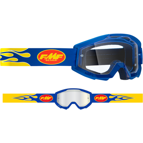 FMF VISION PowerCore Goggles - Flame - Navy - Clear F-50400-101-02