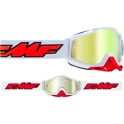 FMF VISION PowerBomb Goggles - Rocket - White - True Gold F-50200-253-00