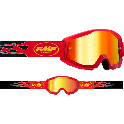 FMF VISION Youth PowerCore Goggles - Flame - Red - Red Mirror F-50500-251-03