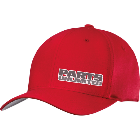THROTTLE THREADS Parts Unlimited Curved Bill Hat - Red - Large/XL PSU29H51RDLXL