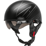 GMAX HH-65 Half Helmet Torque Naked Matte Black/Silver