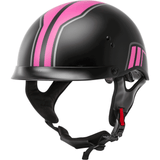 GMAX HH-65 Half Helmet Full Dressed Twin Matte Black/Pink