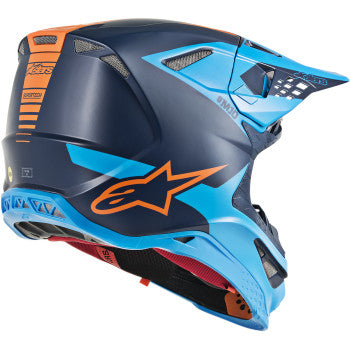 ALPINESTARS(MX) Supertech M10 Helmet - MIPS - Blue/Aqua/Orange Fluo