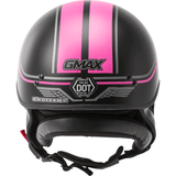 GMAX HH-65 Half Helmet Full Dressed Twin Matte Black/Pink