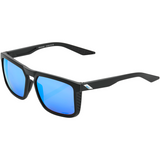 100% Renshaw Sunglasses - Black - Blue Mirror 61038-019-75