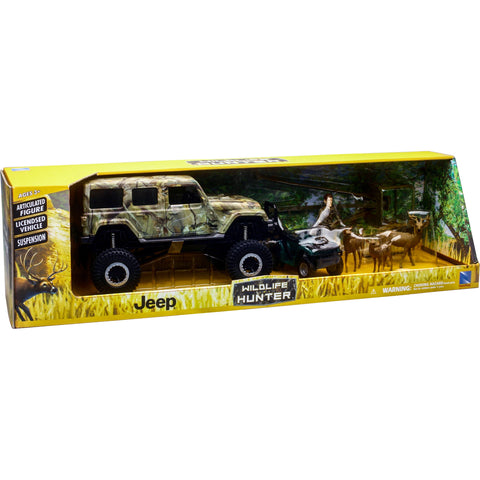 NEW-RAY REPLICA 1:18 JEEP WRANGLER DEER HUNTING PLAY SET