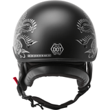 GMAX HH-65 Half Helmet Rose Naked Matte Black/Silver