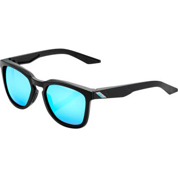 100% Hudson Sunglasses - Black - Blue Mirror 61028-019-75