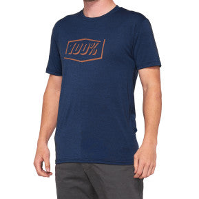 100% Tech Phantom T-Shirt - Heather Navy