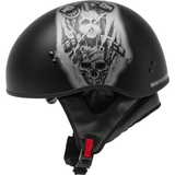 GMAX HH-65 Half Helmet Tormentor Naked Matte Black/Silver