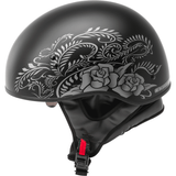 GMAX HH-65 Half Helmet Rose Naked Matte Black/Silver