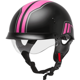 GMAX HH-65 Half Helmet Full Dressed Twin Matte Black/Pink