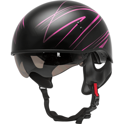 GMAX HH-65 Half Helmet Torque Naked Matte Black/Pink